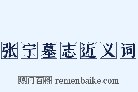 张宁墓志近义词是什么意思的图片
